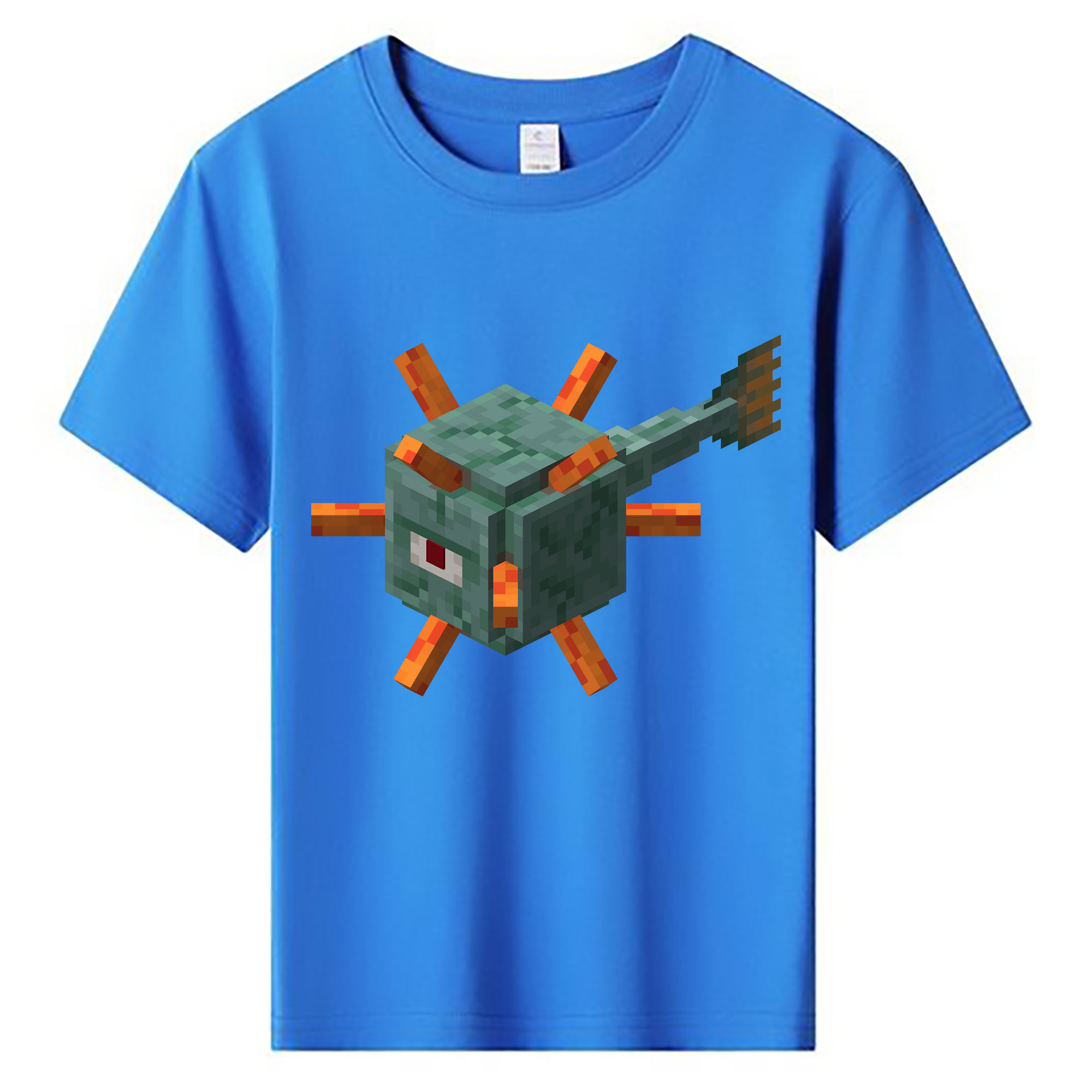 （画像用） マインクラフト ブロックの世界 Minecraft MC Block world 綿100％キッズTシャツ（フロントプリント）